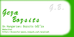 geza bozsits business card